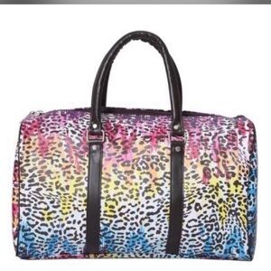 Colorful Leopard Print Weekender Bag - Multicolor